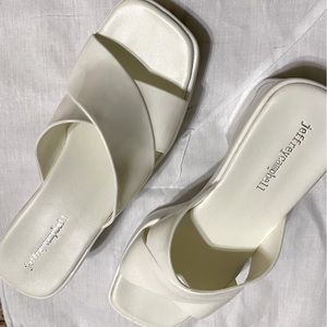 Jeffrey Campbell white sandals